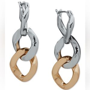 Karl Lagerfeld Two Tone Chain Earrings